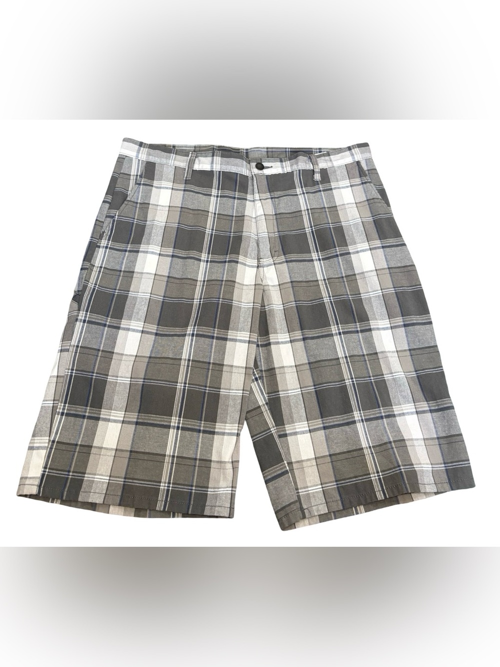 Genuine Dickies Men’s Dark Plaid Longline Bermuda Shorts Size 36